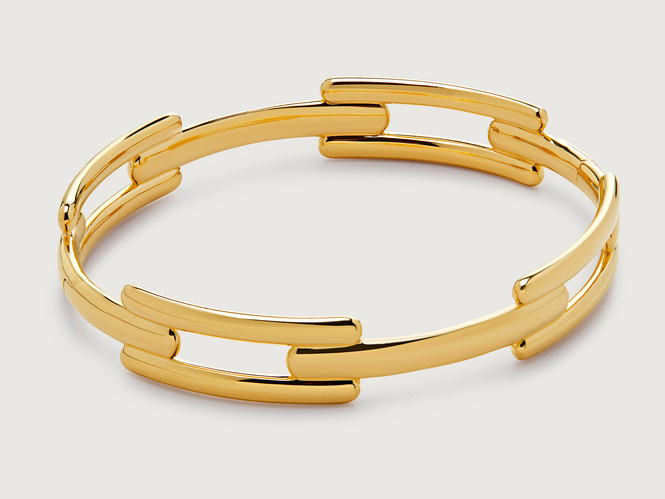 Gold Vermeil Signature Link Bangle - Monica Vinader