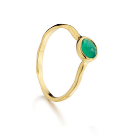 Gold Vermeil Siren Small Stacking Ring - Green Onyx - Monica Vinader
