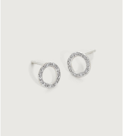 Sterling Silver Riva Diamond Circle Stud Earrings - Sterling Silver Riva Diamond Circle Stud Earrings - Diamond - Diamond - Monica Vinader
