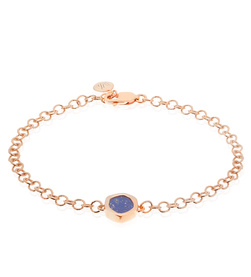 Rose Gold Vermeil Atlantis Gem Mini Bracelet - Lapis