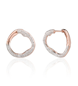 Rose Gold Vermeil Riva Circle Earrings - Diamond