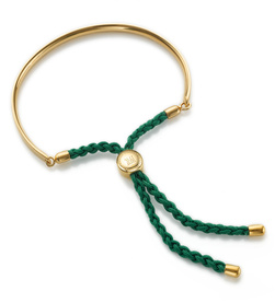 Gold Vermeil Fiji Friendship Bracelet - Racing Green