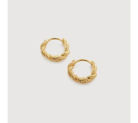 【MONICA VINADER】Corda 18K ヴェルメイユ ミニ ハギー ピアス MONICA VINADER Corda Mini Huggie Earrings in 18k Rose Gold