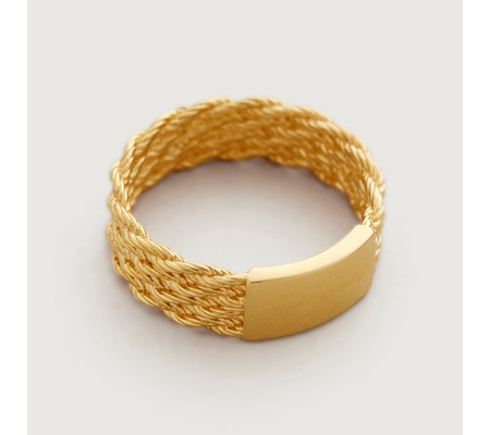 【MONICA VINADER】18Kゴールドヴェルメイユ Corda ハギーピアス Corda Mini Huggie Earrings in 18k Gold Vermeil on Sterling