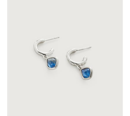 Siren Mini Nugget Hoop Earrings in Sterling Silver and  display picture 1