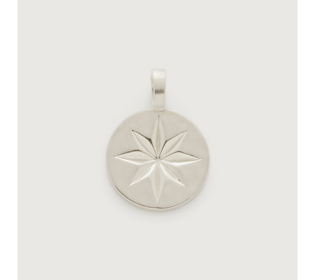 Guiding Star Pendant Charm in Sterling 