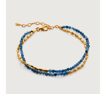 【MONICA VINADER】Mini Nugget ターコイズビーズブレスレット Mini Nugget Gemstone Beaded Bracelet in 18k Gold Vermeil on