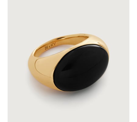 Gold Vermeil Kate Young Gemstone Ring - Black Onyx