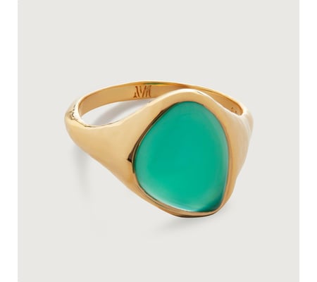 Gold Vermeil Rio Gemstone Ring - Green Onyx