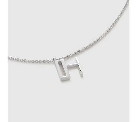 Initial H Chain Necklace in Sterling Silver | Jewellery by Monica