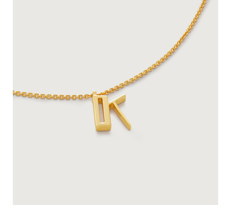 GOLD STAINLESS CHARM K INITIAL NECKLACE