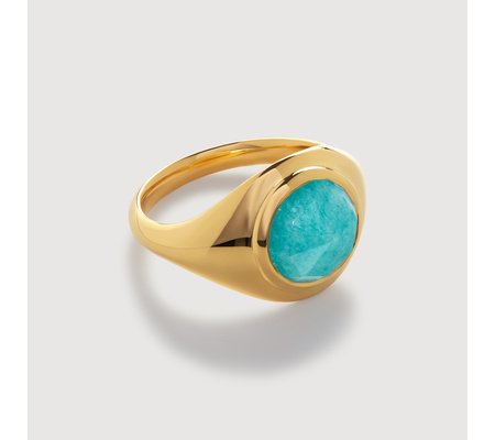 Eclipse Gemstone Signet Ring in 18k Gold Vermeil on Sterling Silver and ...