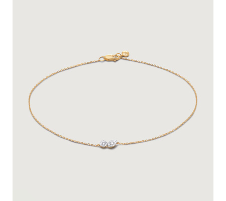 Lab Grown Diamond Duo Chain Bracelet in 14k Solid Gold and