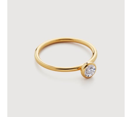 Gold Vermeil Solitaire Diamond Ring - Lab Grown Diamond