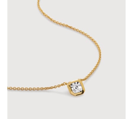 Asscher Diamond Chain Necklace | Monica Vinader