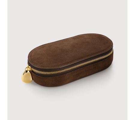 Oval Suede Jewellery Box | Monica Vinader