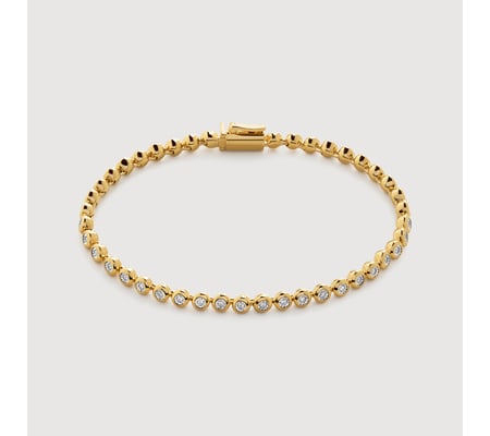 Gold Vermeil Round Diamond Tennis Bracelet - Lab Grown Diamond