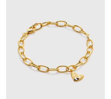 Classic Pearl 3mm Bracelet - Love Gold Charm main image 1