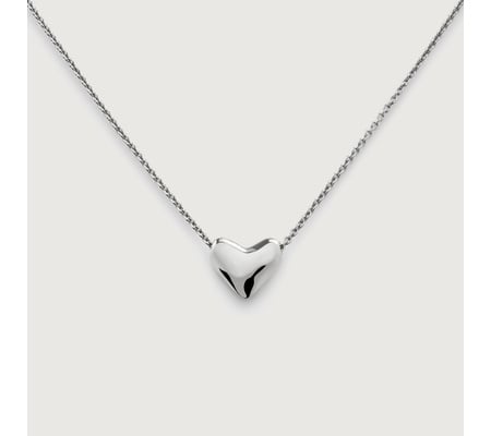 HEART PEDANT SILVER BALL CHAIN NECKLACE