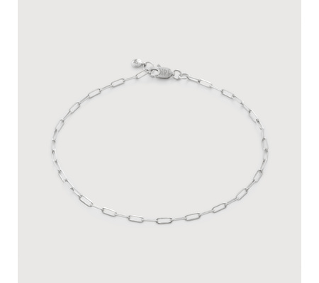 【MONICA VINADER】Mini Paperclip チェーンブレスレット Mini Paperclip Chain Bracelet in 14k Solid White Gold