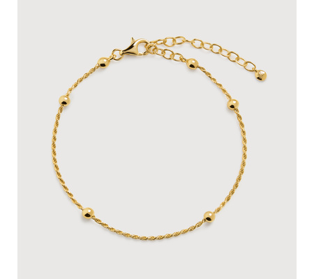 Beaded Rope Chain Bracelet in 18k Gold Vermeil on Sterling