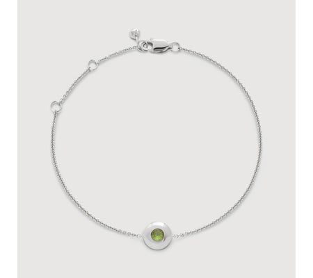 August Birthstone Chain Bracelet
