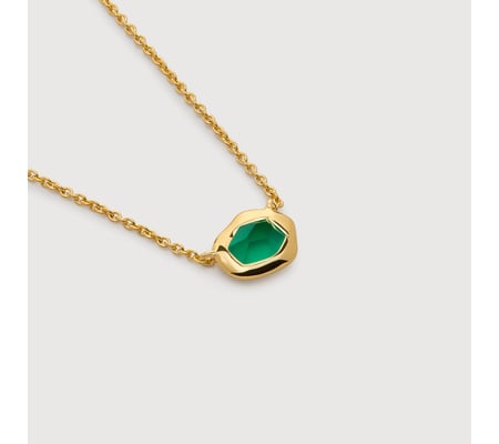 アクセサリー TOGA VIRILIS 21ss Chain necklace green Odyssey Gemstone Small Chain Necklace in 18k Gold Vermeil on