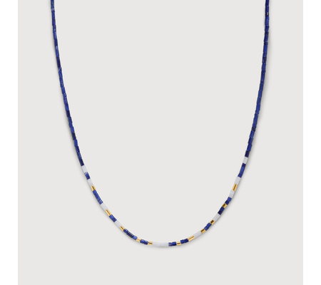 Delphi Multi Gemstone Beaded Necklace in 18k Gold Vermeil on