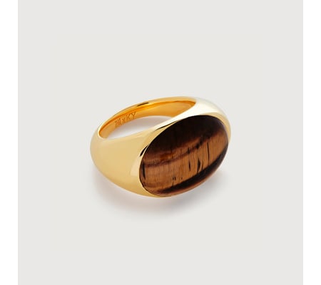 Gold Vermeil Kate Young Gemstone Ring - Tigers Eye