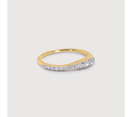Gold Vermeil Riva Pavé Diamond Stacking Ring - Lab Grown Diamond