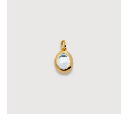 Gold Vermeil April Birthstone Locket - Rock Crystal