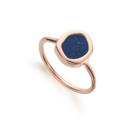 Atlantis Gem Mini Stacking Ring in 18ct Rose Gold Vermeil On Sterling ...