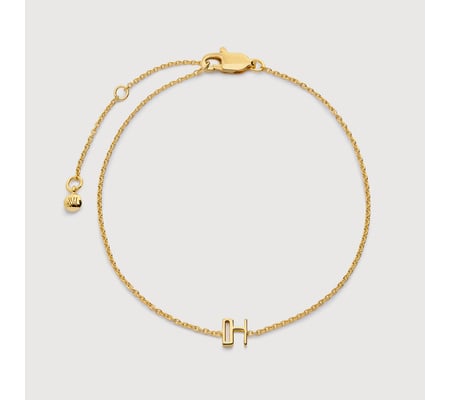 Initial H Chain Bracelet in 18k Gold Vermeil on Sterling Silver ...