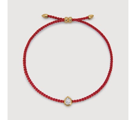 Pear Diamond Cord Bracelet 2.5mm | Monica Vinader