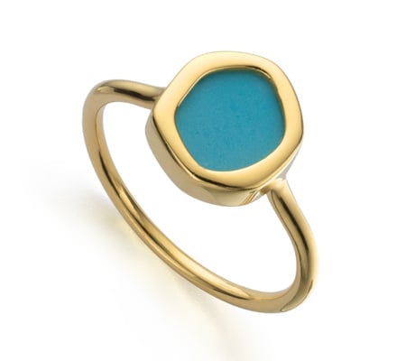 Atlantis Gem Mini Stacking Ring in 18ct Gold Vermeil on Sterling Silver ...