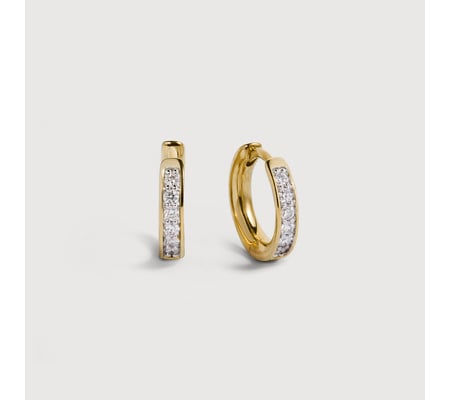 Gold Vermeil Essential Diamond Huggie Earrings - Lab Grown Diamond