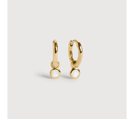 June Birthstone Huggie Earrings