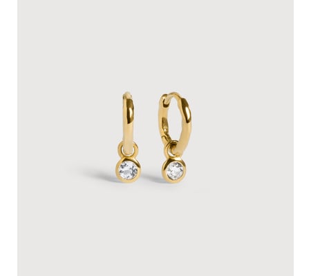 April Birthstone Huggie Earrings