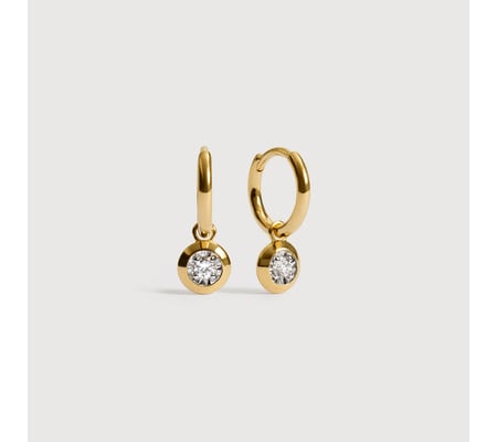 Round Diamond Huggie Earrings 2.5mm | Monica Vinader