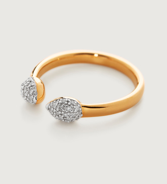 Gold Vermeil Fiji Bud Stacking Diamond Ring - Diamond - Monica Vinader