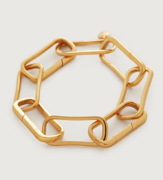 Gold Vermeil Alta Capture Large Link Charm Bracelet - Monica Vinader