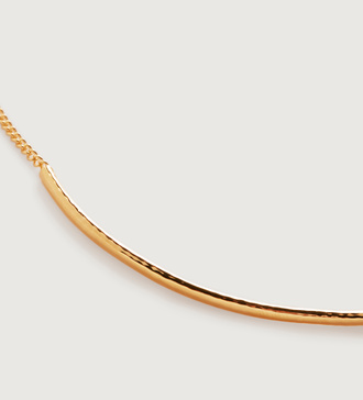 Gold Vermeil Deia Curve Necklace 41-46cm/16-18" - Monica Vinader
