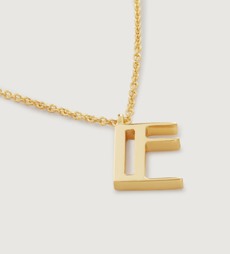 Gold Vermeil Alphabet E Necklace Adjustable 41-46cm/16-18” - Monica Vinader