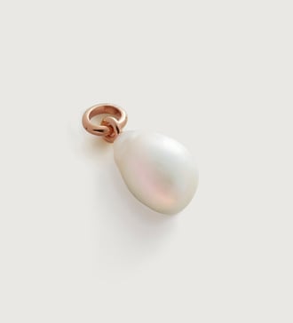 Rose Gold Vermeil Nura Baroque Pearl Pendant Charm - Pearl - Monica Vinader