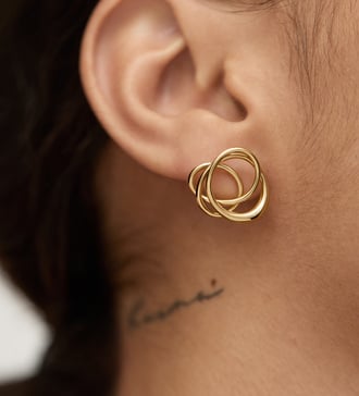 【MONICA VINADER】シルバー Nura スタッドピアス Nura Mini Nugget Stud Earrings in Sterling Silver