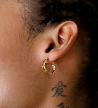Alternate view of Gold Vermeil Siren Muse Wave Small Hoop Earrings - Monica Vinader