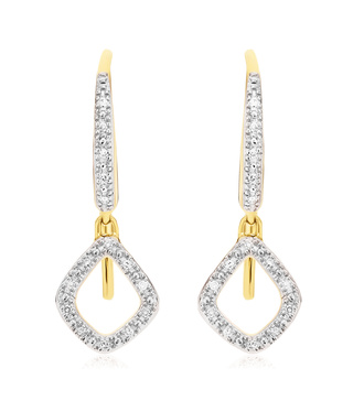 Gold Vermeil Riva Mini Kite Drop Diamond Earrings - Diamond - Monica Vinader