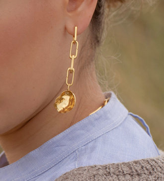 Alternate view of Gold Vermeil Alta Capture Charm Cocktail Earrings - Monica Vinader