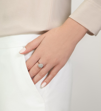 Alternate view of Rose Gold Vermeil Nura Pebble Stacking Diamond Ring - Diamond - Monica Vinader