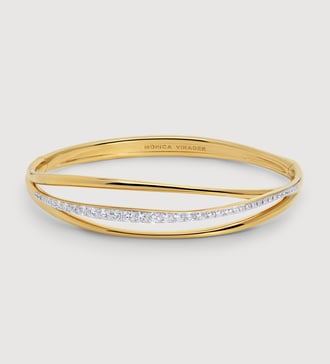Nura Wrap Pavé Diamond Bangle in 18k Gold Vermeil on Sterling